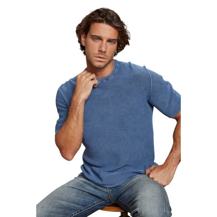 JERSEY DE CUELLO REDONDO M/M TINTO STONE PTO RISO SKY