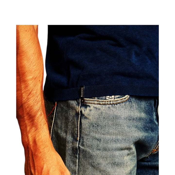 JERSEY DE CUELLO REDONDO M/M RASADA AZUL INTENSO