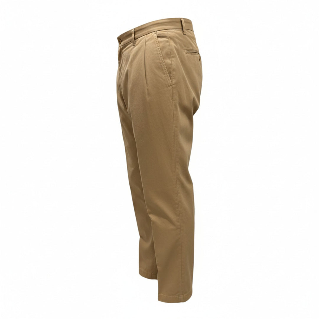 PANTALONES PORTOBELLO DE ALGODÓN BEIGE