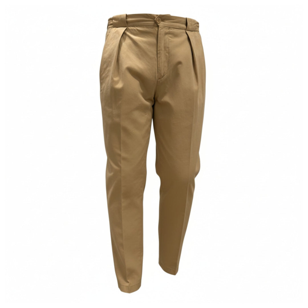 PANTALONES PORTOBELLO DE ALGODÓN BEIGE