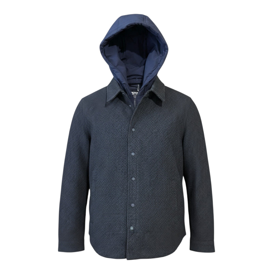 CHAQUETA DE HOMBRE CON CAPUCHA AZUL