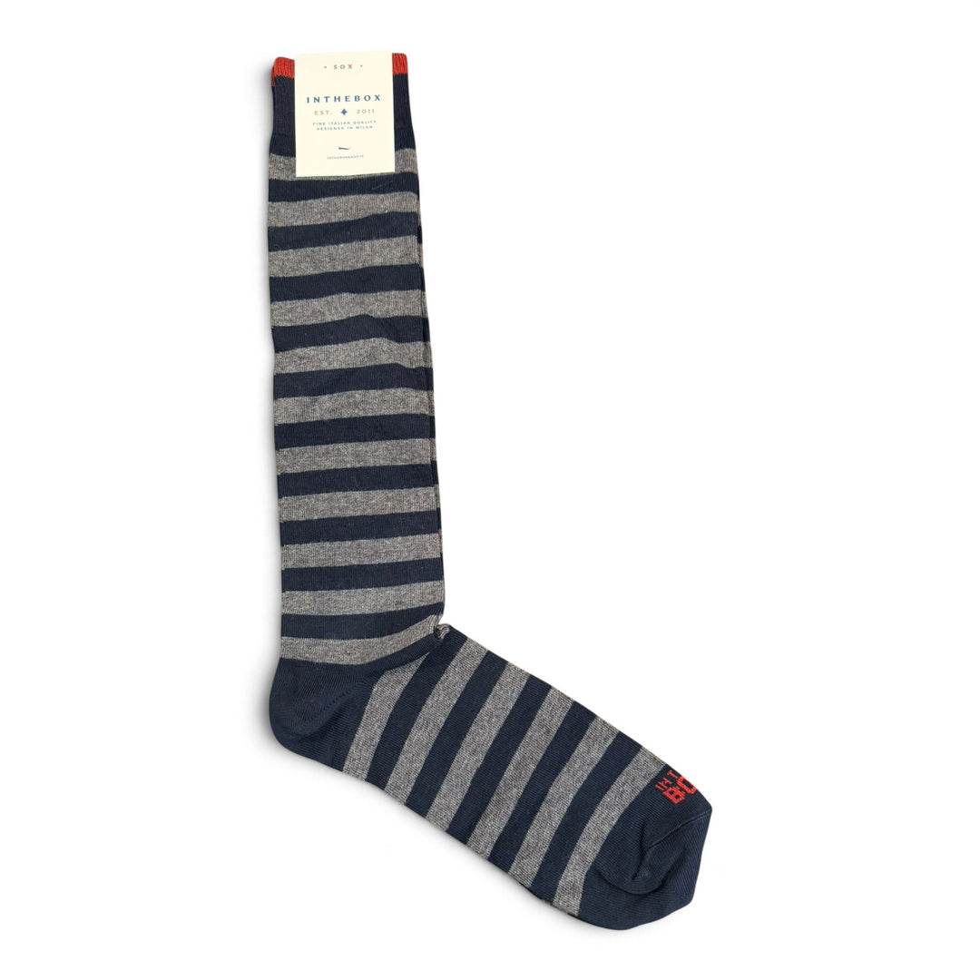 Calcetines Stripe Rugby Azul/Gris Oscuro
