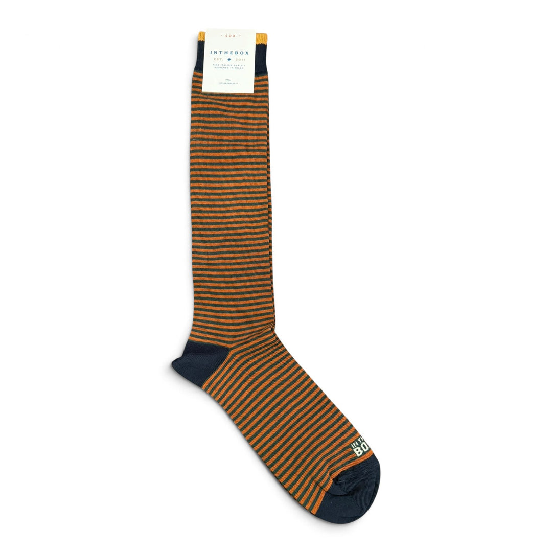 Calcetines Stripe Classic Naranja Oscuro/Verde