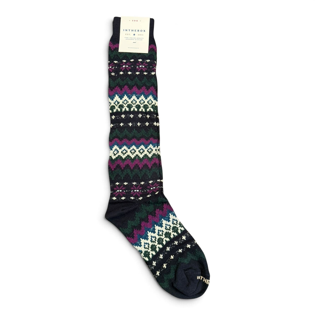 Calcetines Fair Isle Azul/Crema