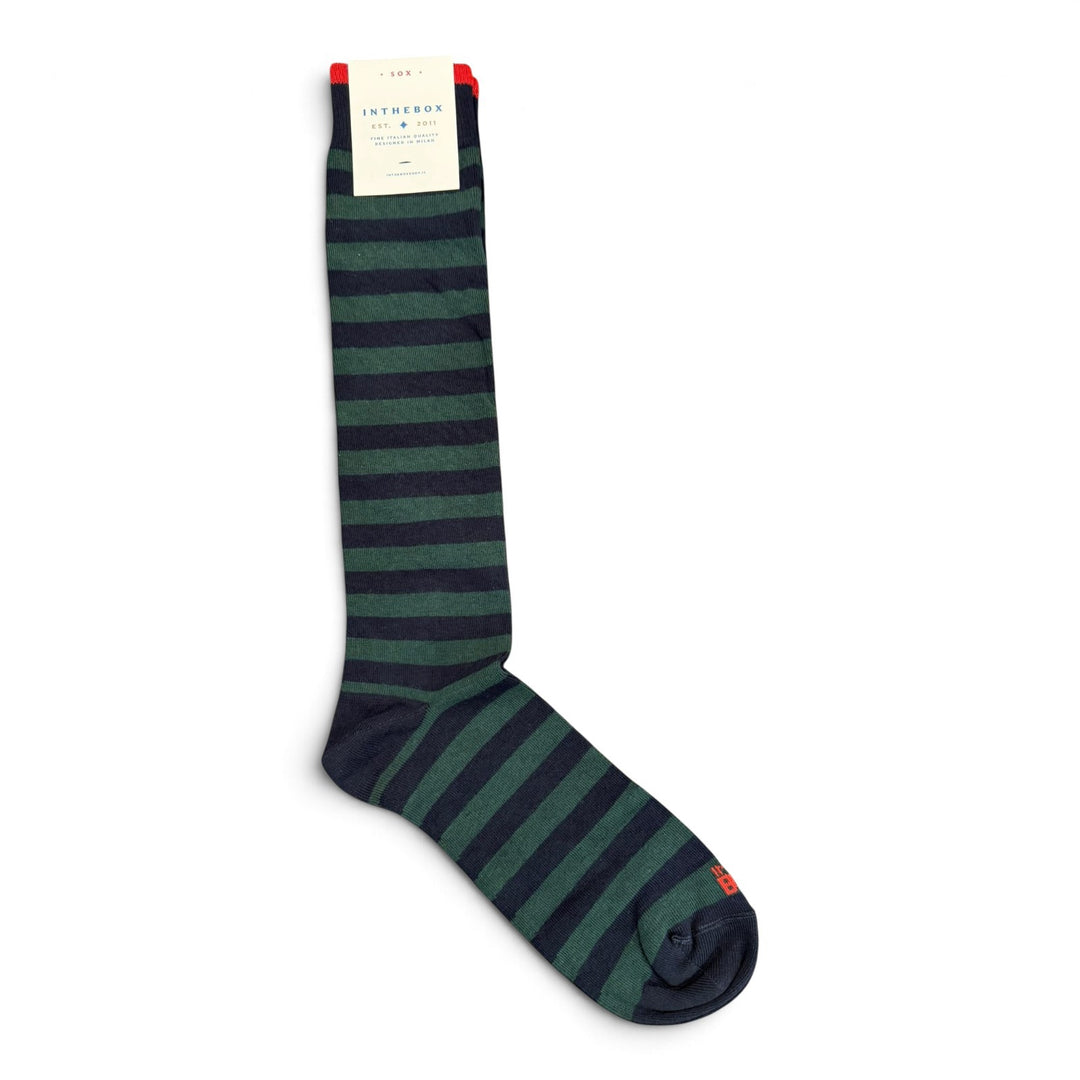 Calcetines Stripe Rugby Azul/Verde Oscuro