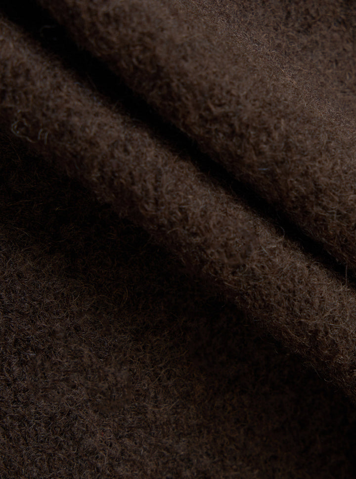 Universal Works Cardigan Wool Fleece Brown/Indigo Marrone - foto 4
