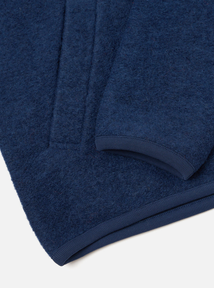 Universal Works Zip Bomber Wool Fleece Indigo Blu - foto 5