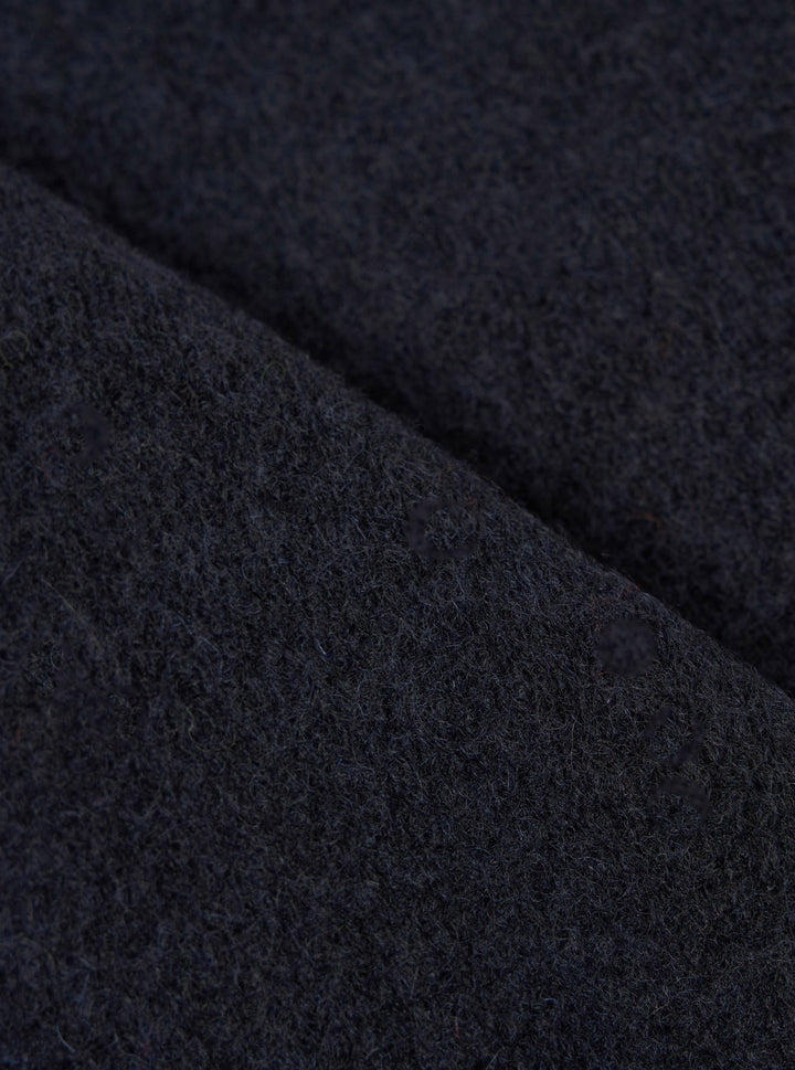 Universal Works Zip Waistcoat Wool Fleece Navy Blu - foto 4