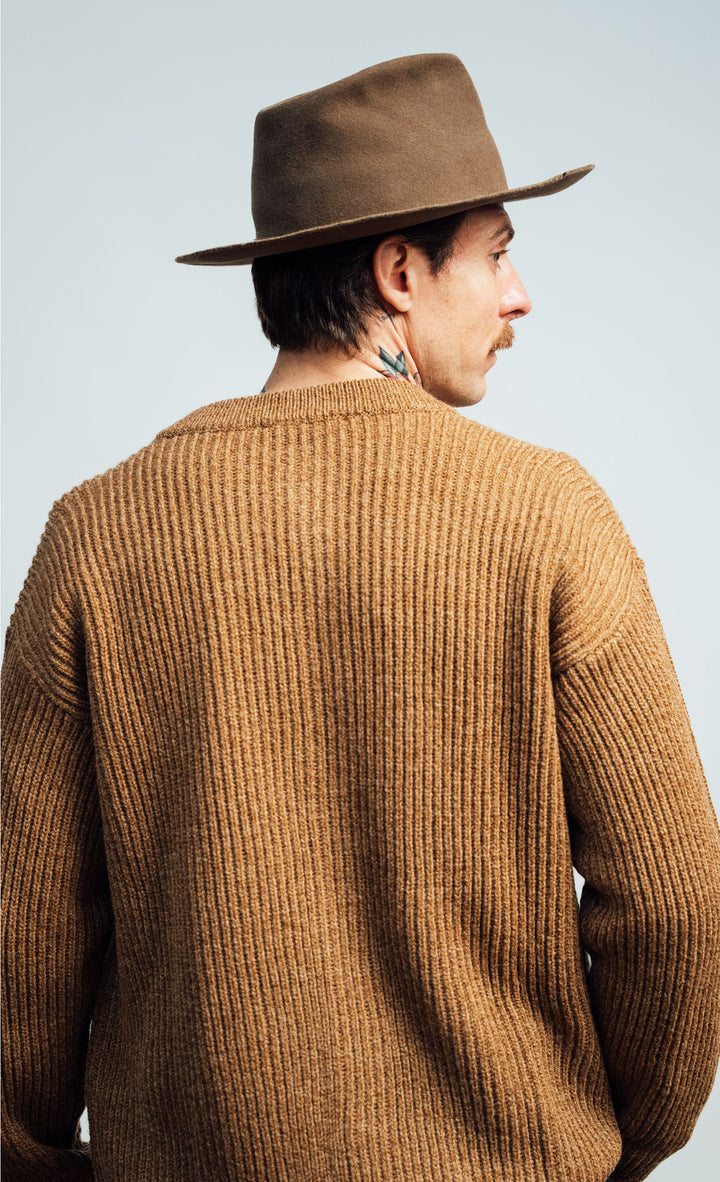 Wooden Cardigan Cortina Cammello Marrone - foto 3