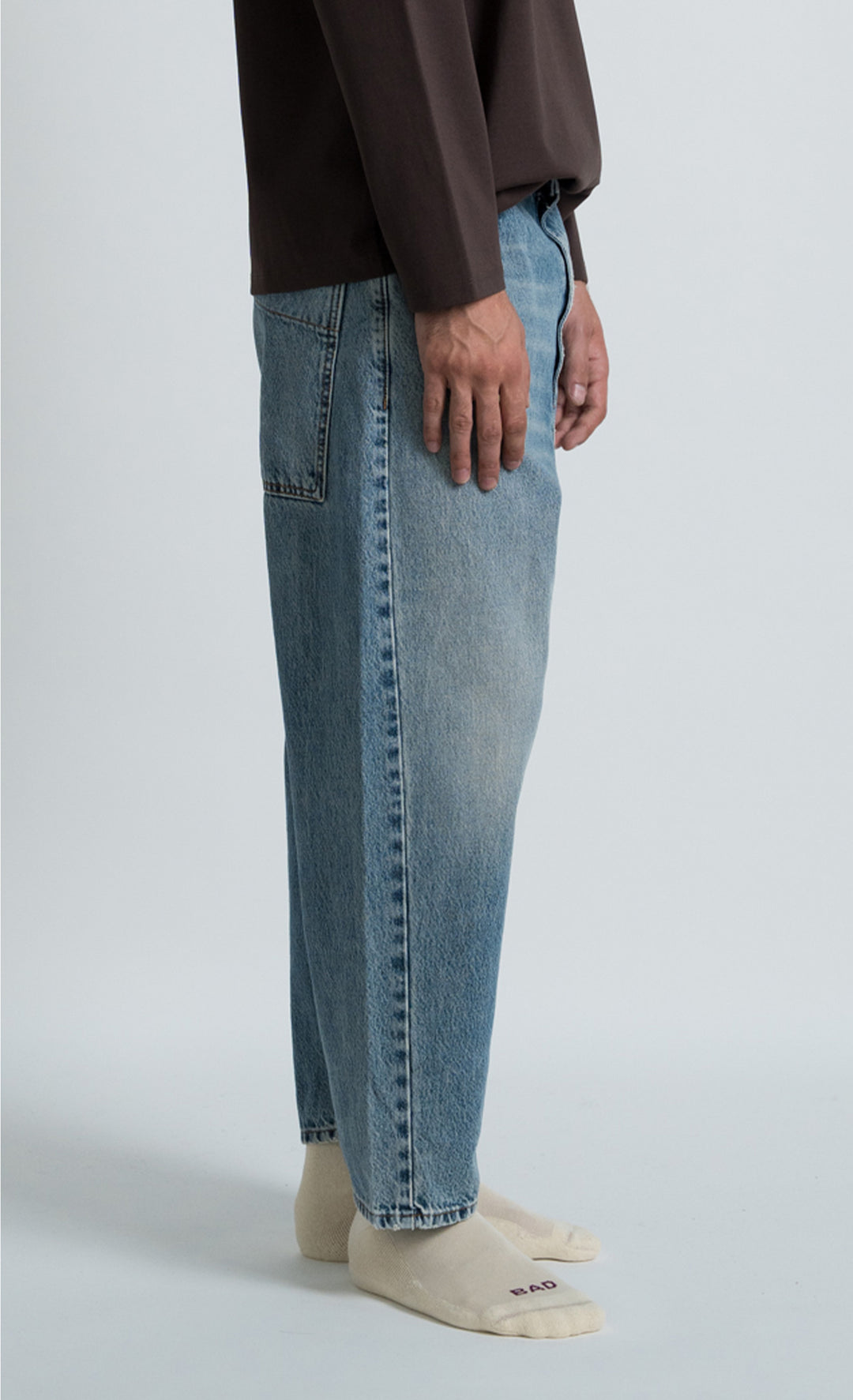 Wooden Jeans Japan Square Pocket Marble Ice Blu - foto 8