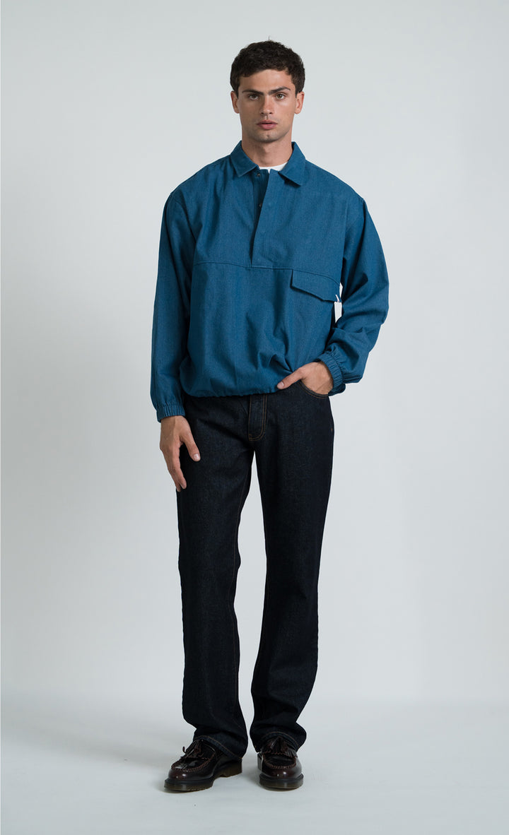 Wooden Ohio Overshirt Blue Denim - foto 5